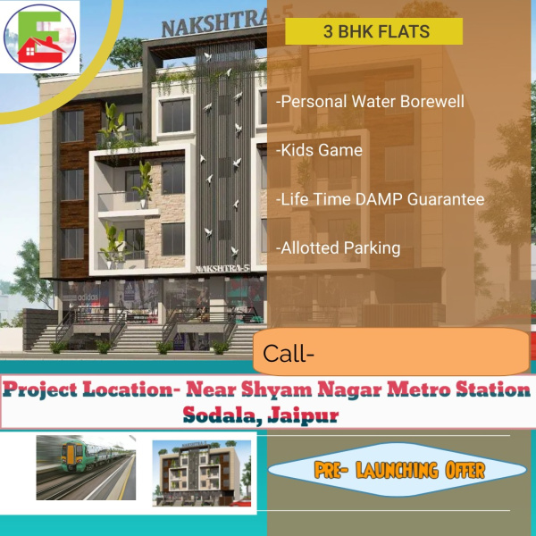 3 BHK Flats & Apartments for Sale in Sodala, Jaipur (1400 Sq.ft.)