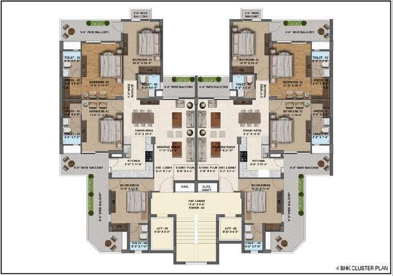 4 BHK ULTRA LUXURIOUS FLAT WITH ALL LUXURY AMENITIES