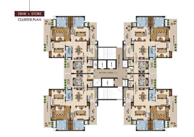 3 BHK Flats & Apartments for Sale in Sector 82, Mohali (1995 Sq.ft.)