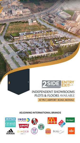 Independent showrooms plots on airport road