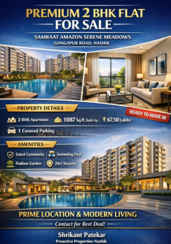 2 BHK Flats & Apartments for Sale in Gangapur Road, Nashik (1087 Sq.ft.)