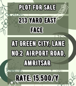 213 Sq. Yards Residential Plot for Sale in Airport Road, Amritsar