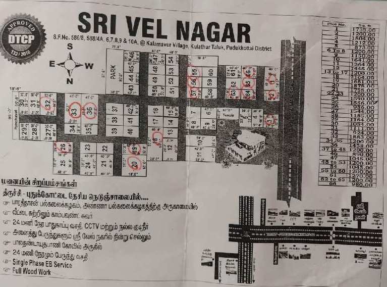 1556 Sq.ft. Residential Plot for Sale in Kunnandarkoil, Pudukkottai