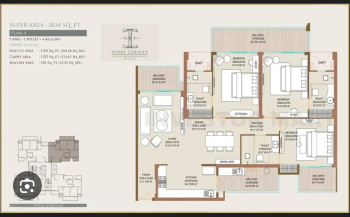 3 BHK Flats & Apartments for Sale in Sector 115, Noida (2034 Sq.ft.)