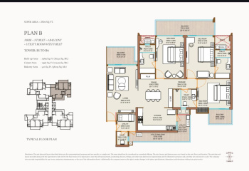 3 BHK Flats & Apartments for Sale in Sector 115, Noida (2304 Sq.ft.)