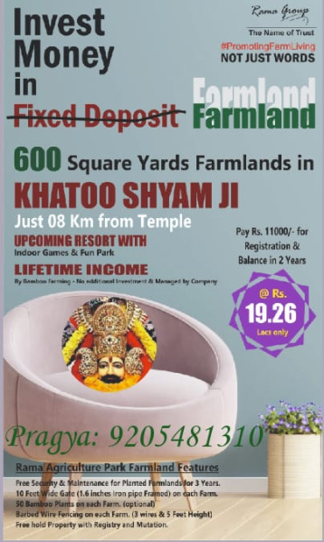 Farmland for sale in Khatu shyam ji