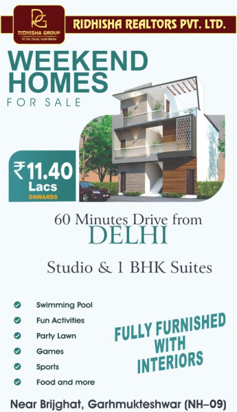 300 Sq.ft. Studio Apartments for Sale in Garhmukteshwar, Hapur