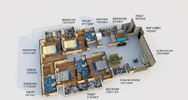 4 BHK Flats & Apartments for Rent in Gurgaon