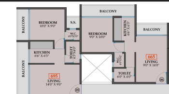 1 BHK Builder Floor for Sale in Pushpak Nagar, Navi Mumbai (695 Sq.ft.)