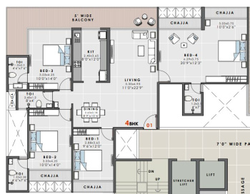 4 BHK Builder Floor for Sale in Kharghar, Navi Mumbai (2705 Sq.ft.)
