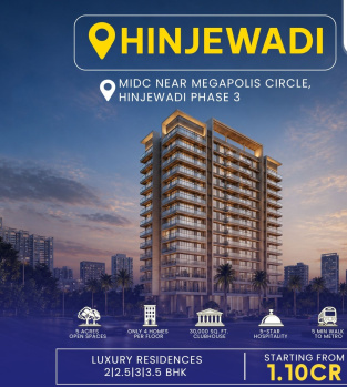 2.5 BHK Flats & Apartments for Sale in Hinjewadi Phase 3, Pune (800 Sq.ft.)