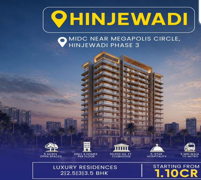 2.5 BHK Flats & Apartments For Sale In Hinjewadi Phase 3, Pune (800 Sq.ft.)