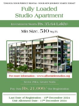 1 BHK Studio Apartments for Sale in Pari Chowk, Greater Noida (650 Sq.ft.)