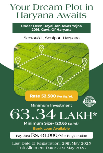 120 Sq. Yards Residential Plot for Sale in Sector 87, Sonipat