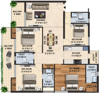 4 BHK Flats & Apartments for Sale in Gms Road, Dehradun (2422 Sq.ft.)