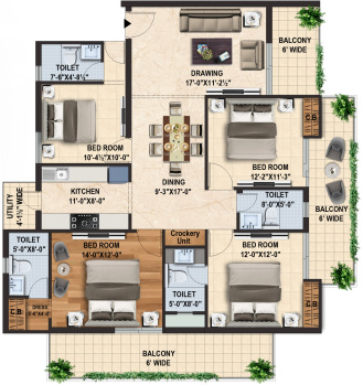 4 BHK Flats & Apartments for Sale in Gms Road Gms Road, Dehradun (2572 Sq.ft.)