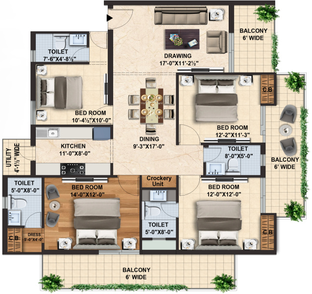 4 BHK Flats & Apartments for Sale in Gms Road Gms Road, Dehradun