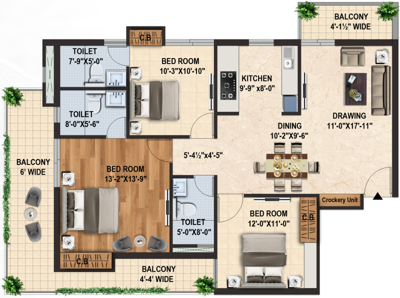 3 BHK Flats & Apartments for Sale in Gms Road Gms Road, Dehradun