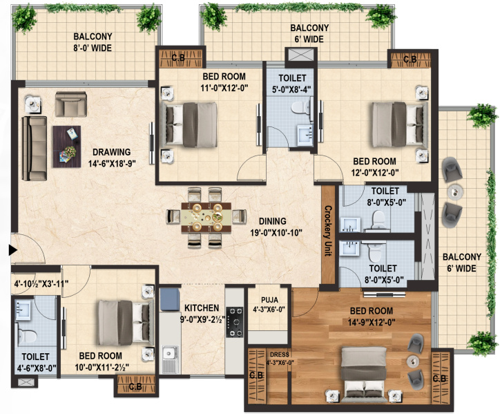 4 BHK Flats & Apartments for Sale in Gms Road Gms Road, Dehradun