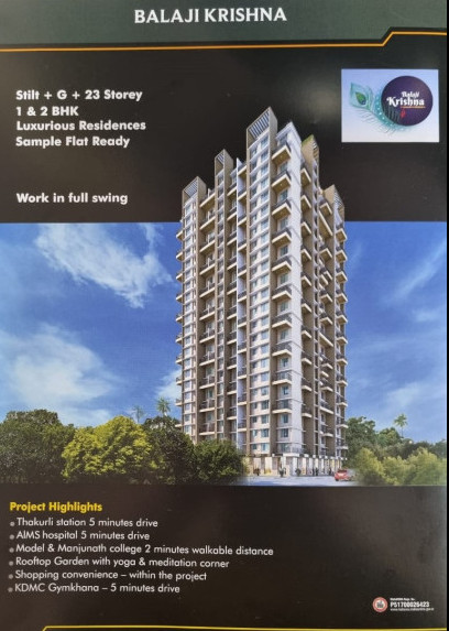 1 BHK Flats & Apartments for Sale in Dombivli East, Thane (453 Sq.ft.)