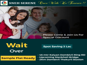 1 BHK Flats & Apartments for Sale in Dombivli West, Thane (401 Sq.ft.)