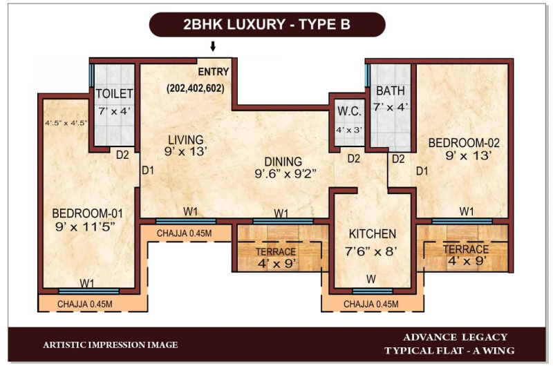 1 BHK Flats & Apartments for Sale in Thane (357 Sq.ft.)