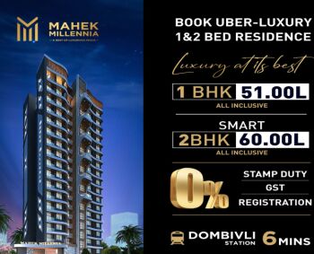 1 BHK Flats & Apartments for Sale in Dombivli East, Thane (421 Sq.ft.)