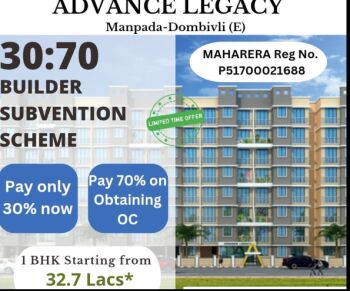 1 BHK Flats & Apartments for Sale in Dombivli East, Thane (380 Sq.ft.)