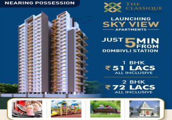 1 BHK Flats & Apartments for Sale in Dombivli East, Thane (555 Sq.ft.)