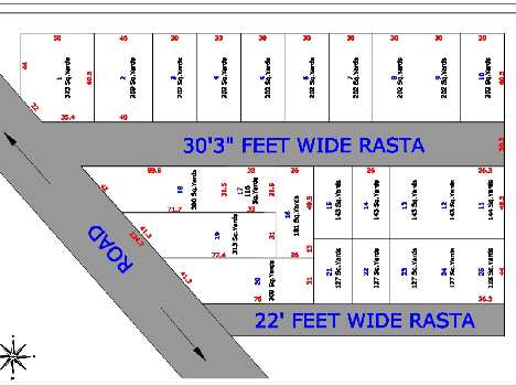 100 gaj plot in nuh on road only 7500 rs पर गज