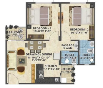 Flats & Apartments for Sale in Jaipur Road, Behror (768 Sq.ft.)