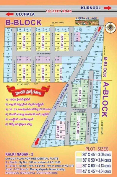 3.9 Cent Residential Plot for Sale in Kurnool Ulchala Road, Kurnool