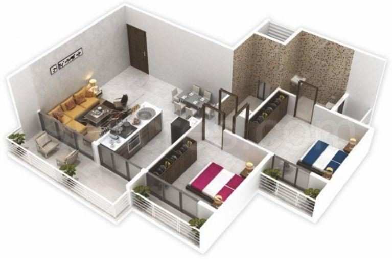 2 BHK Flats & Apartments for Sale in Sector 25, Navi Mumbai (860 Sq.ft.)