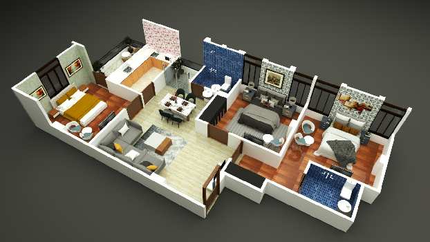 3 BHK Flats & Apartments for Sale in Sirsi Road, Jaipur (1100 Sq.ft.)