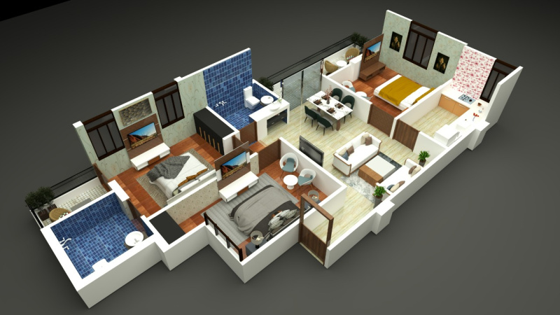 2 BHK Flats & Apartments for Sale in Bindayaka, Jaipur (1050 Sq.ft.)