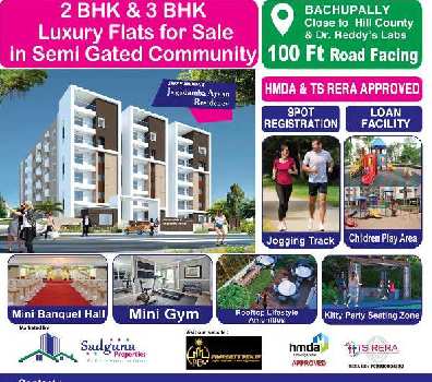 2 BHK Flats & Apartments for Sale in Bachupally, Hyderabad (976 Sq.ft.)