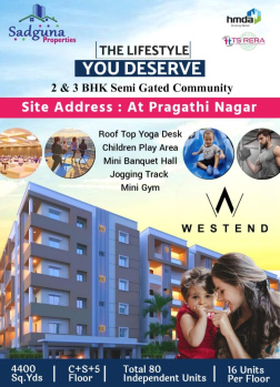 2 BHK Flats & Apartments for Sale in Bachupally, Hyderabad (1295 Sq.ft.)