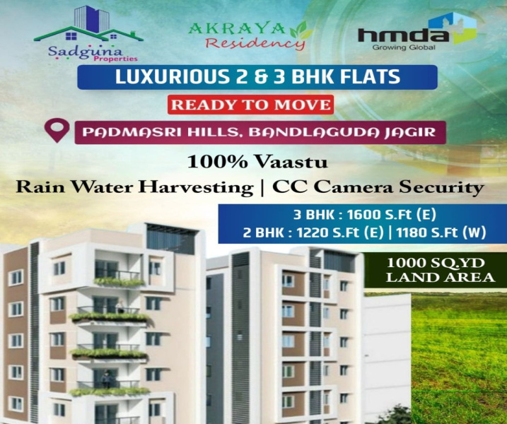 2 BHK Flats & Apartments for Sale in Bandlaguda Jagir, Hyderabad