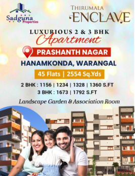 3 BHK Flats & Apartments for Sale in Excise Colony, Warangal (1673 Sq.ft.)