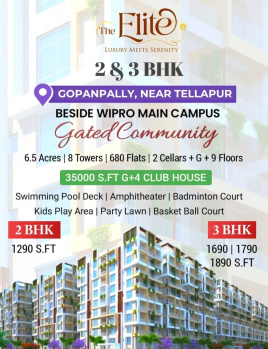 3 BHK Flats & Apartments for Sale in Gopanpally, Hyderabad (1690 Sq.ft.)