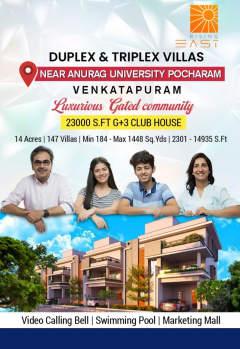 3 BHK Villa for Sale in Pocharam, Hyderabad (2301 Sq.ft.)