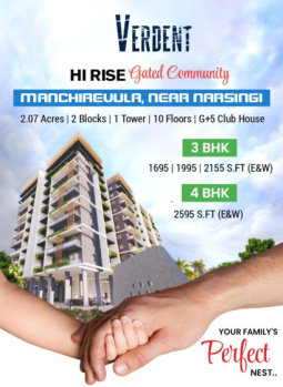 3 BHK Flats & Apartments for Sale in Manchirevula, Hyderabad (1995 Sq.ft.)