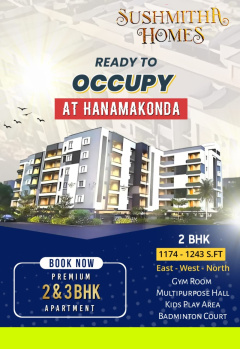 3 BHK Flats & Apartments for Sale in Hanamkonda, Warangal (1498 Sq.ft.)