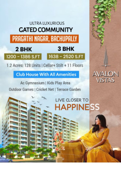 2 BHK Flats & Apartments for Sale in Pragathi Nagar, Hyderabad (1386 Sq.ft.)