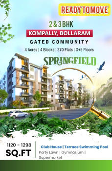 2 BHK Flats & Apartments for Sale in Kompally, Hyderabad (1120 Sq.ft.)