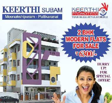 2 BHK Flats & Apartments for Sale in Pallikaranai, Chennai (1115 Sq.ft.)