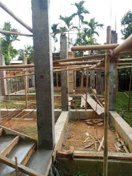 5 katha plot with house starting and Boundary wall with gate