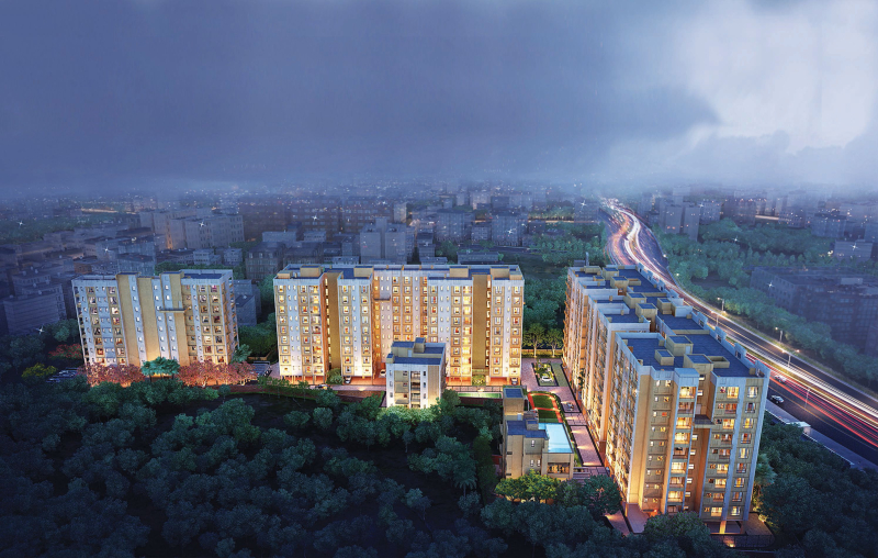 3 BHK Flats & Apartments for Sale in Rajarhat, Kolkata (1063 Sq.ft.)