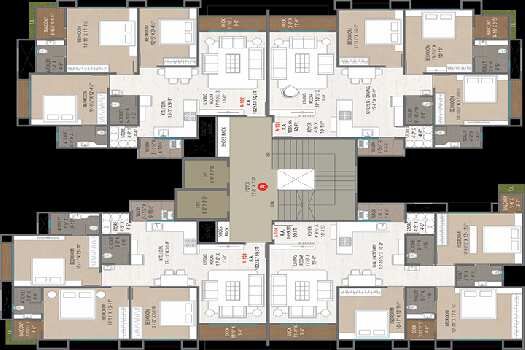 4 BHK Flats & Apartments for Sale in Adajan, Surat (1901.5 Sq.ft.)