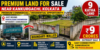 Premium 9 Katha Boundary-Walled Land for Outright Sale Near Kankurgachi, Kolkata
